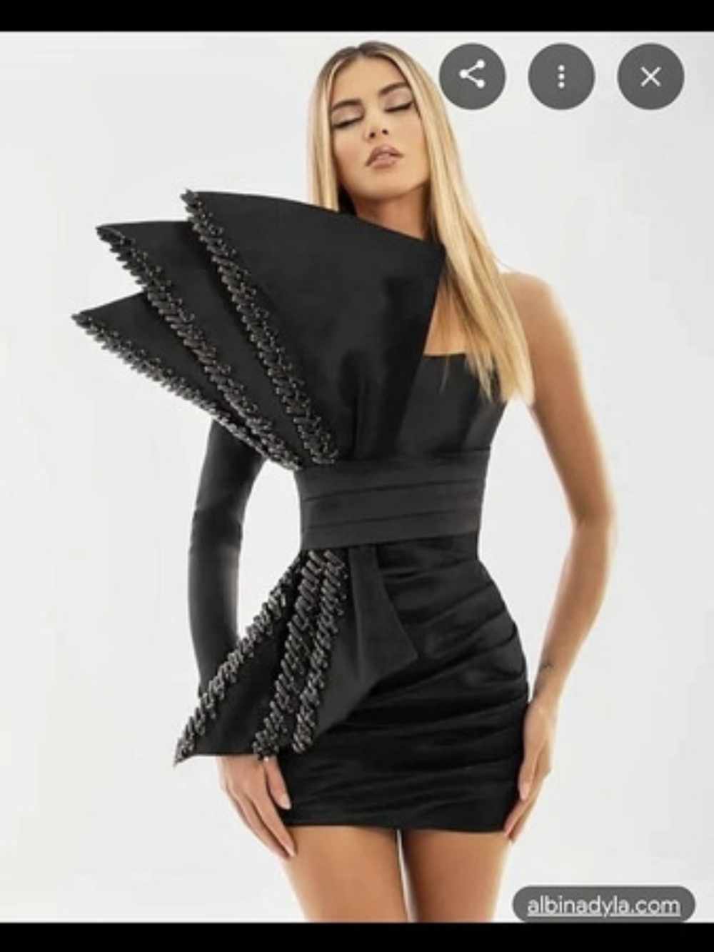 Brand NEW! NEVER WORN Albina Dyla Side Ribbed Dress Black Mini Dress Like New